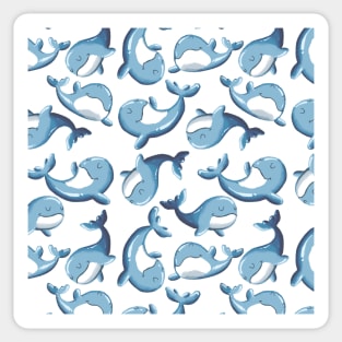 Cute Adorable Blue Whale in Ocean Marine Animal Lover Nature Fish Water Gift Sticker